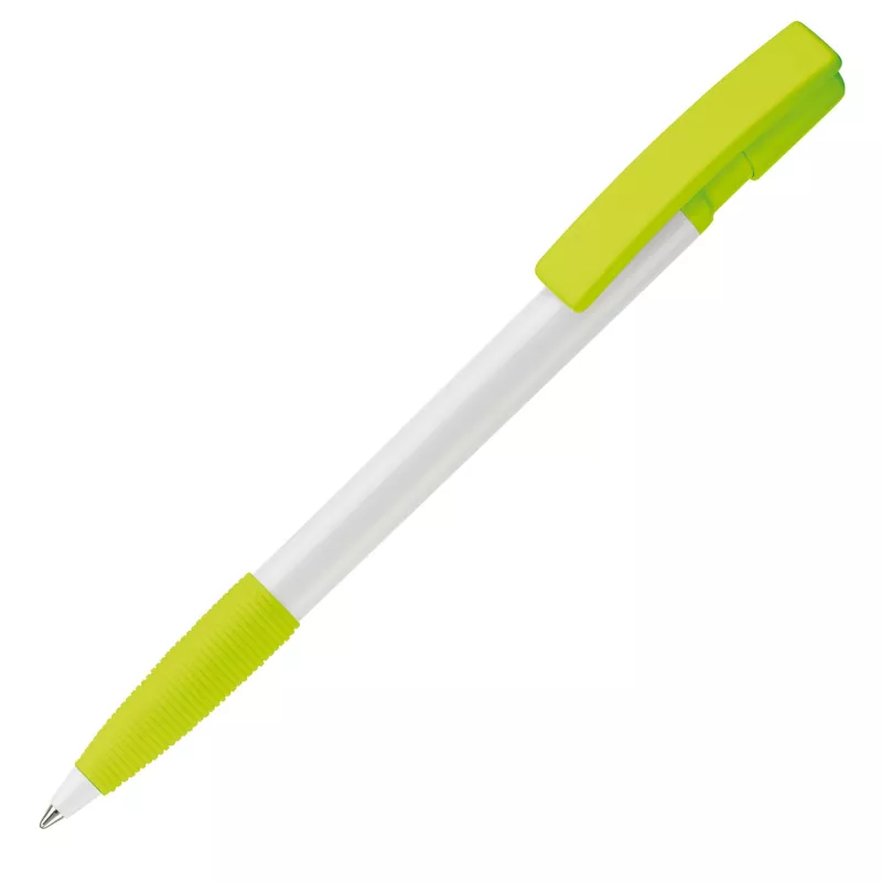 Długopis plastikowy Nash Grip - biało / jasnozielony (LT80801-N0132)