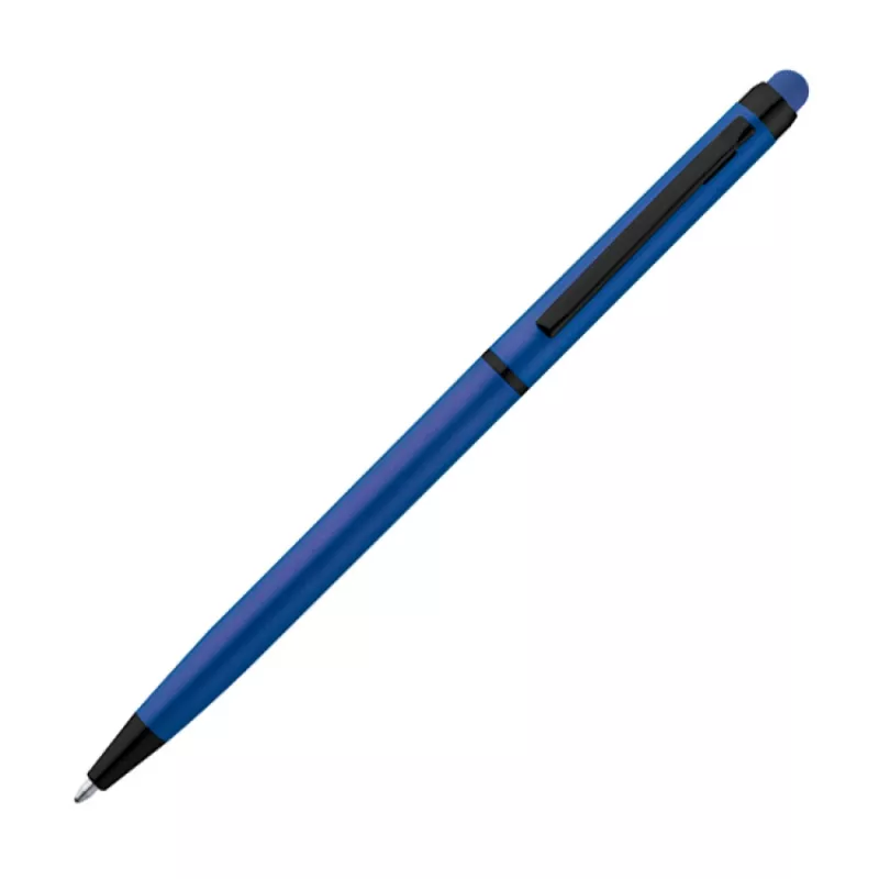 Długopis metalowy z końcówką do ekranów dotykowych - niebieski (1044004)