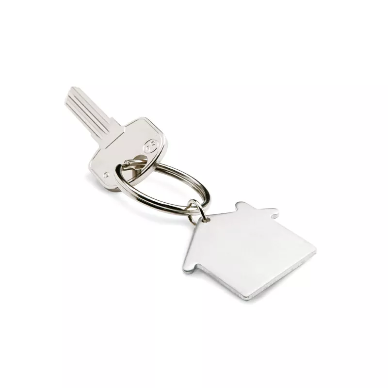 Brelok aluminiowy w kształcie domu HEIM - Srebrny Mat (KC6589-16)