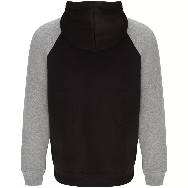 Badet dwukolorowa bluza z kapturem unisex - Czarny-Szary melanż (R1058-BLACK-H_GREY)
