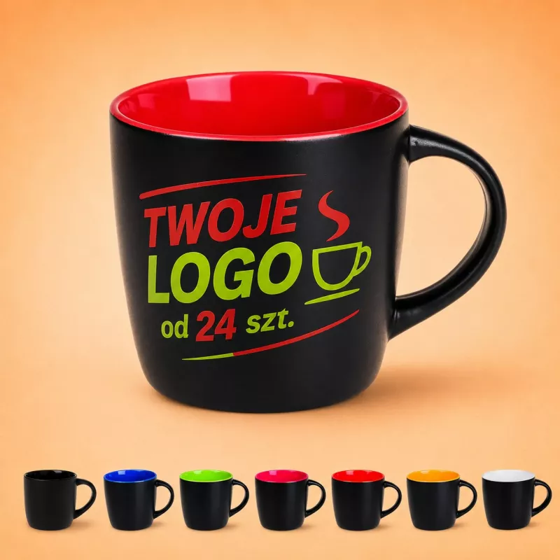 Kubek reklamowy Handy Supreme (320 ml) - czarno-czerwony (M/067-CZARNO/CZERWONY)