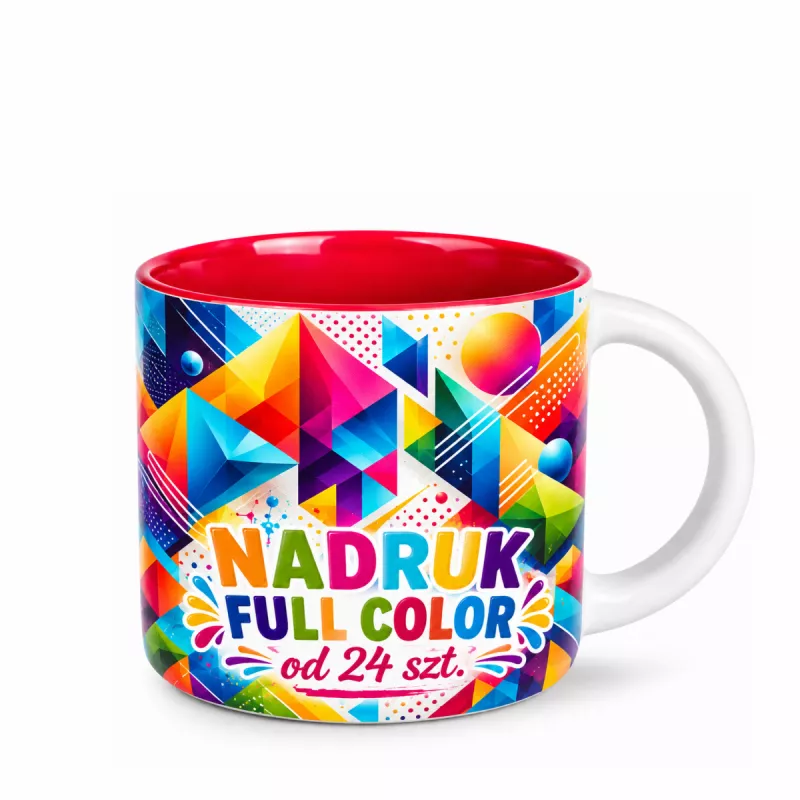 Kubek reklamowy Modern Art Solid (390 ml) - biało-czerwony (M/569-BIAŁO-CZERWONY)