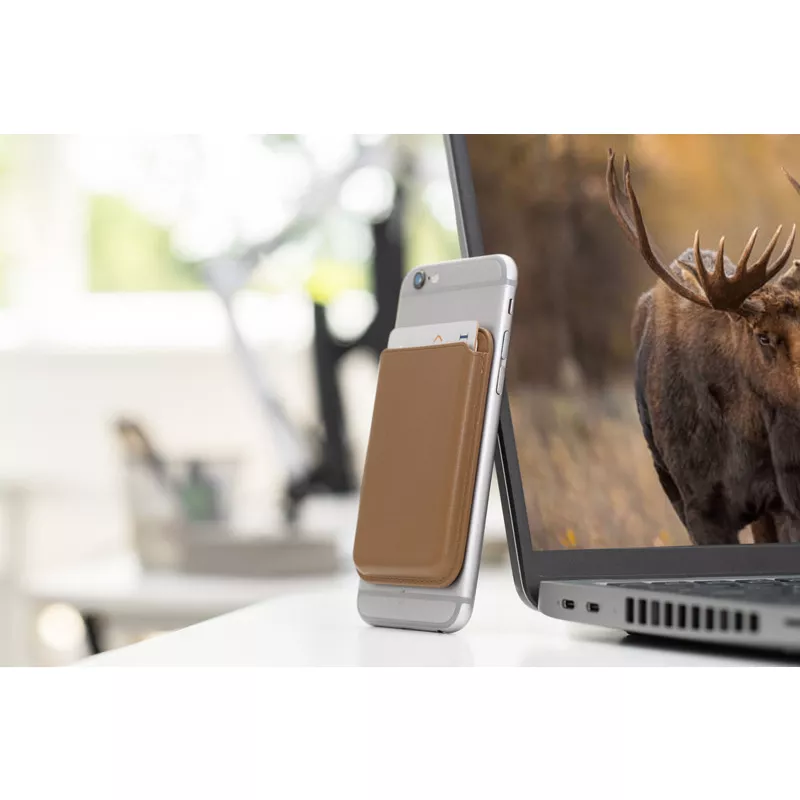 Magnetyczny portfel na telefon MAGILO - brązowy (07039-09)