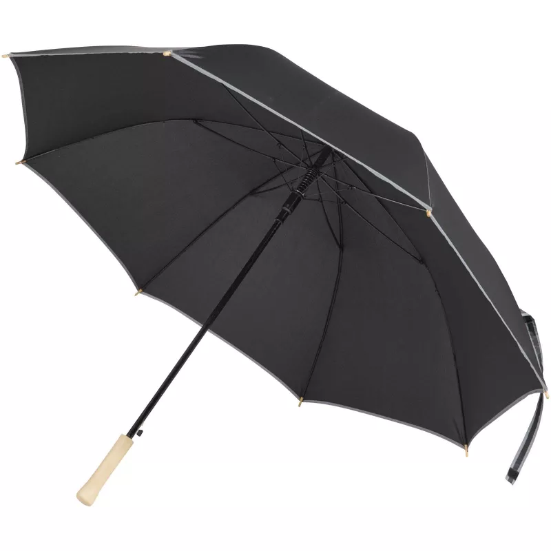 Parasol Norman 30 cali, wykonany z tworzywa sztucznego, odporny na wiatr  - Czarny (13016390)