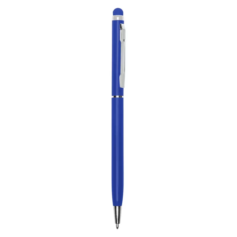 Długopis metalowy błyszczący z  touch pen-em | Raymond - niebieski (V1660-11)