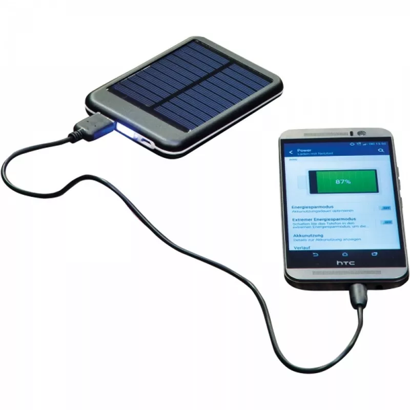 Power bank 4000 mAh solarny LEONARD - czarny (2355903)