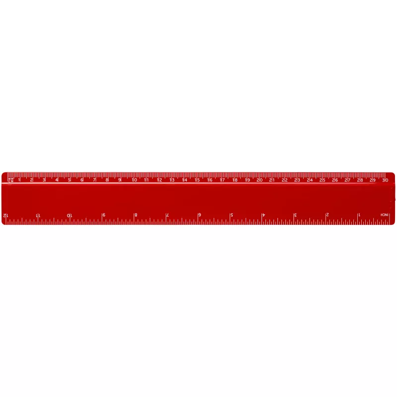 Refari linijka z tworzywa sztucznego pochodzącego z recyklingu o długości 30 cm - Czerwony (21046821)