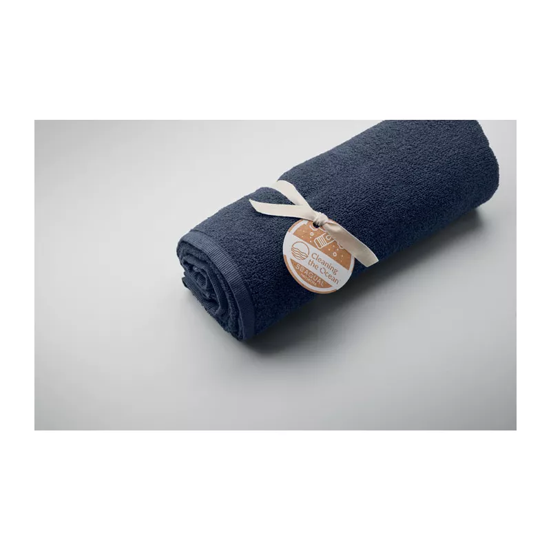 Ręcznik żakardowy SEAQUAL® 100x170 cm 500 g/m² WATER - Niebieski (MO2060-04)