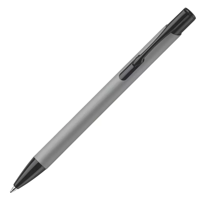 Długopis meatlowy gumowany Alicante - szaro / czarny (LT80537-N6102)
