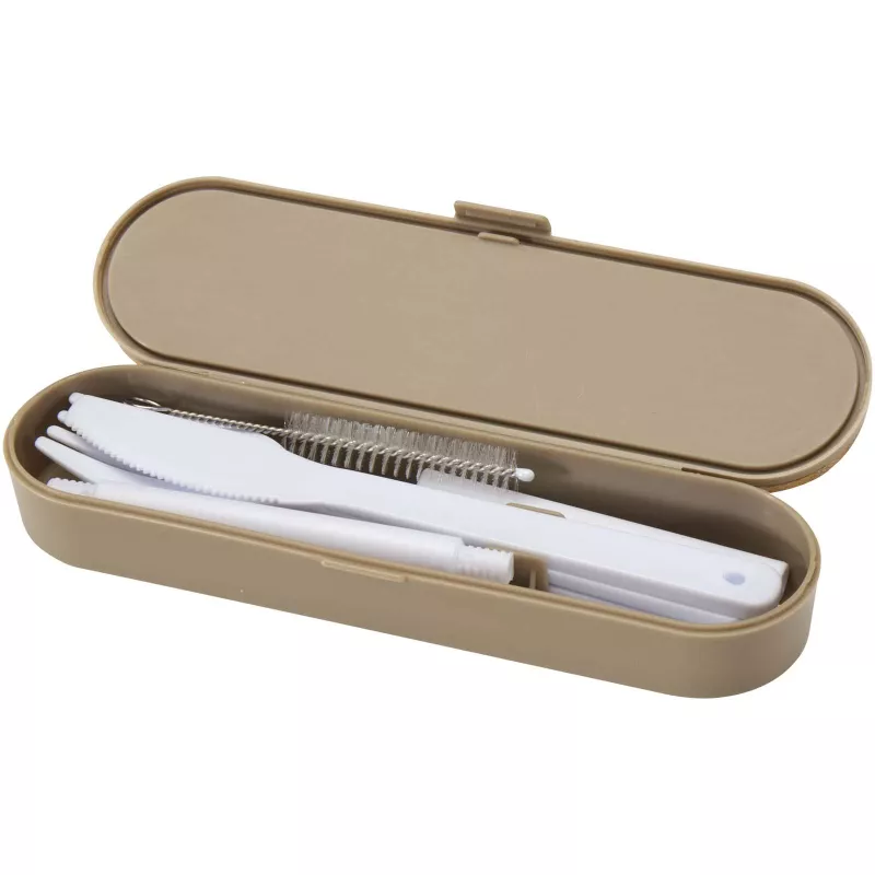 Runa zestaw sztućców z bambusową pokrywką - Dark Sand (12636572)