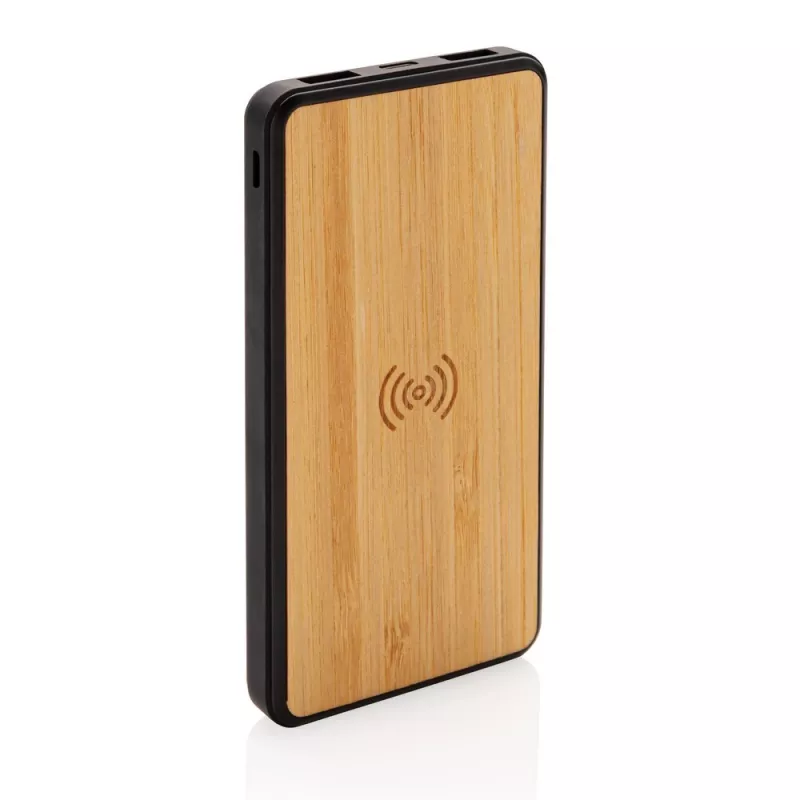 Bezprzewodowy power bank 8000 mAh, ładowarka bezprzewodowa 5W, RABS - brązowy (P322.389)