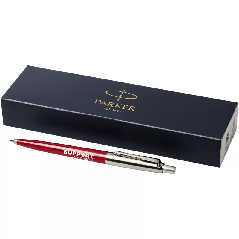 Długopis PARKER JOTTER z czarnym wkładem - Czerwony-Srebrny (10647502)