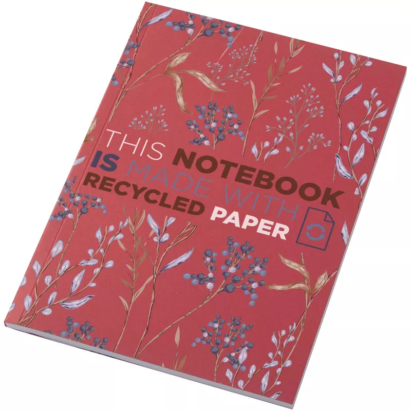 Notatnik A5 Novella Austen z miękką okładką z materiału z recyklingu, 50 kartek - Czerwony (21024921)