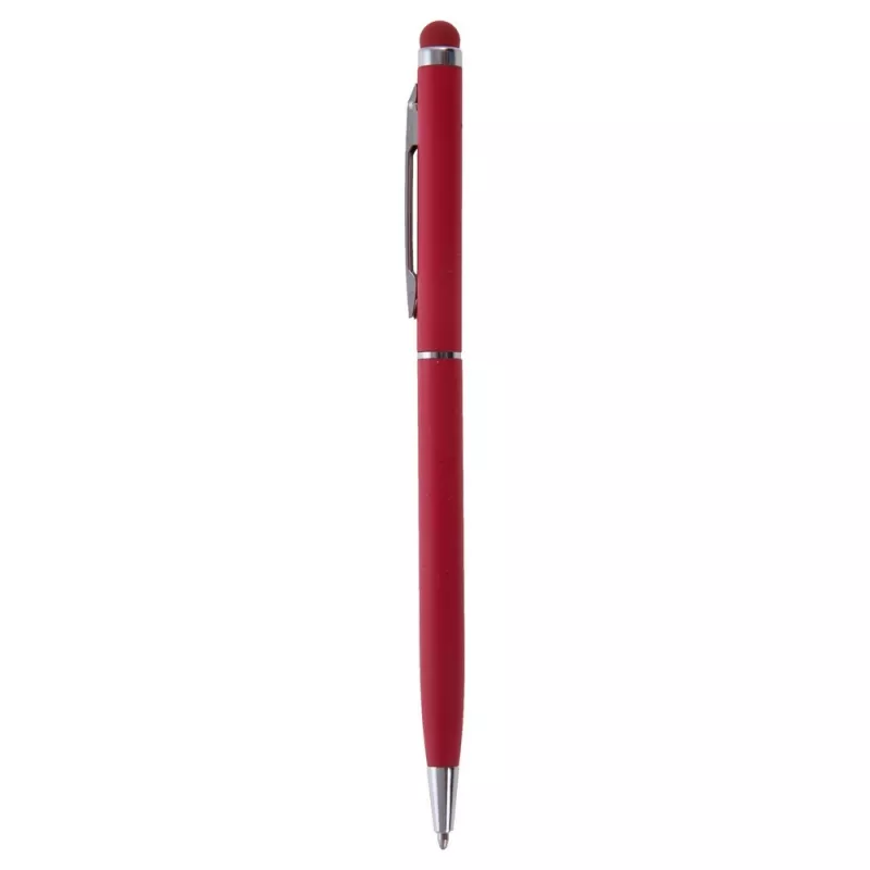 Długopis metalowy matowy z touch pen-em | Dennis - czerwony (V1637-05)