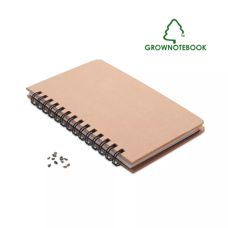Notes A5 z nasionami 72 kartki w linię GROWNOTEBOOK - Bezowy (MO6225-13)
