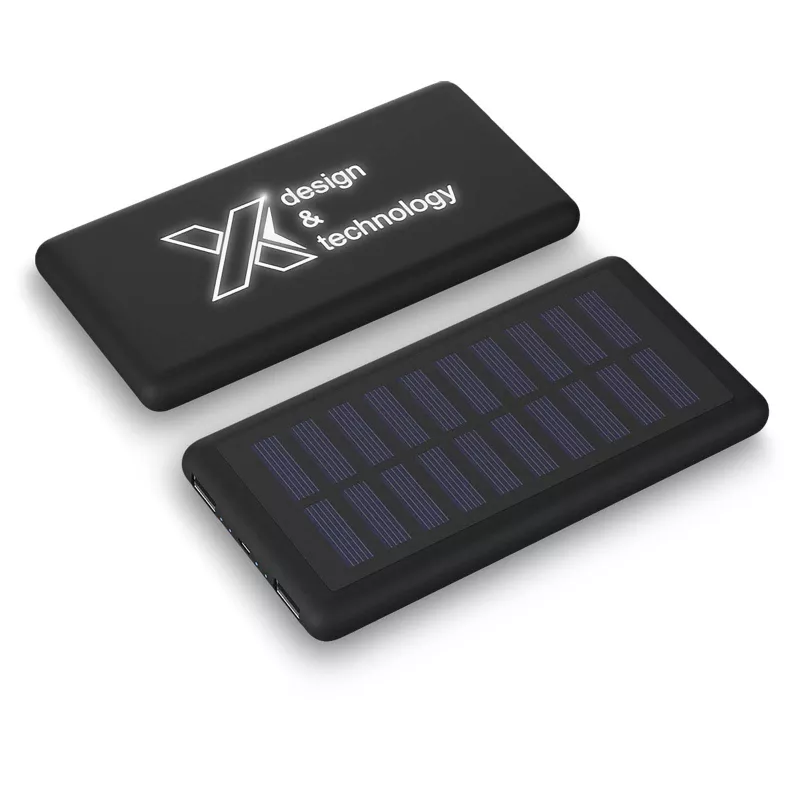 Solarny podświetlany powerbank SCX.design P30 - Czarny (2PX02190)