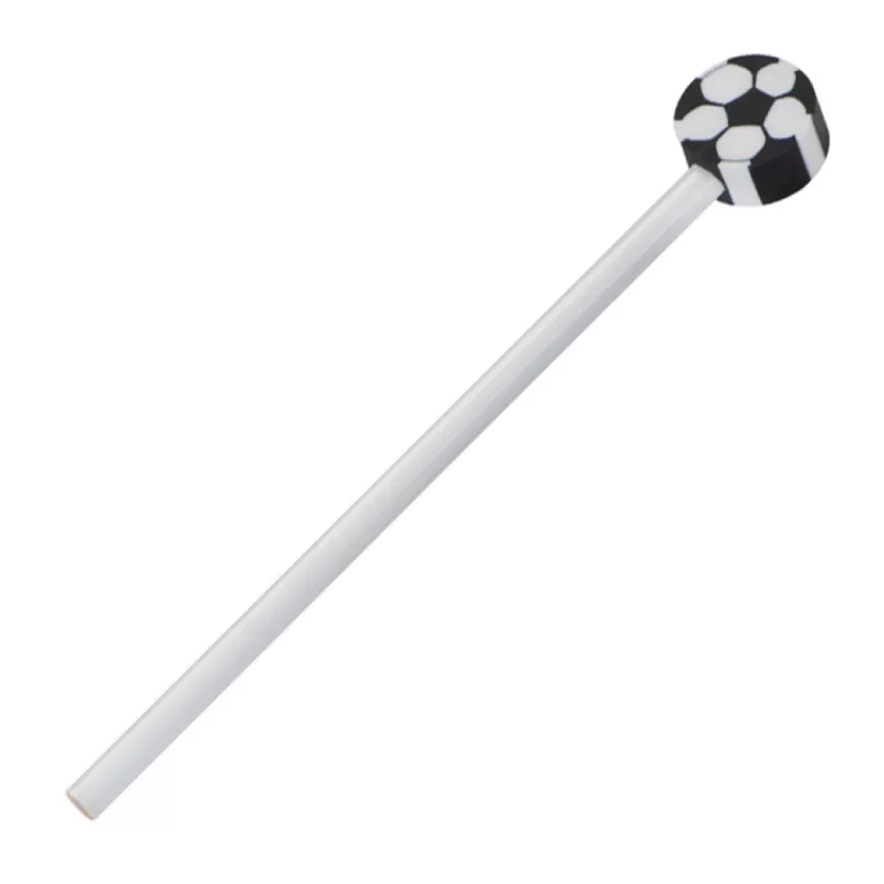 Ołówek z gumką - biały (1062006)