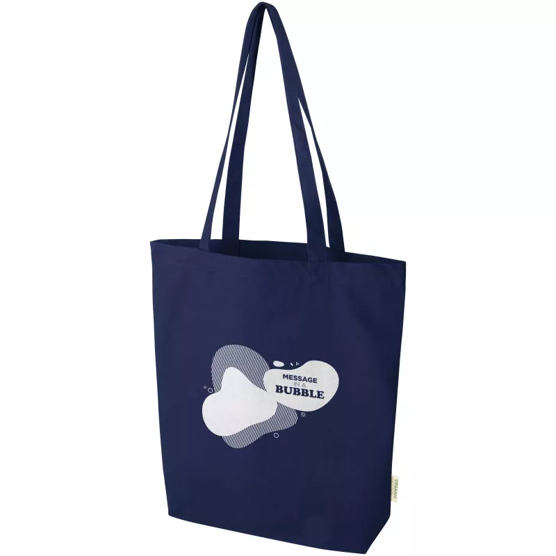 Odisha organiczna torba na zakupy z szerokim dnem z certyfikatem OCS o gramaturze 180 g/m², 11 l  - Granatowy (12078255)