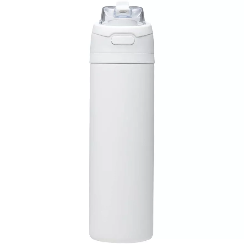 Bidon na wodę Theron 800 ml z jednowarstwowej stali nierdzewnej pochodzącej z recyklingu, certyfikowanej zgodnie z RCS, z pok - Biały (10095101)
