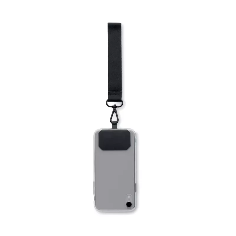 Smycz na telefon crossbody z poliestru CELESTE - Czarny (MO2122-03)