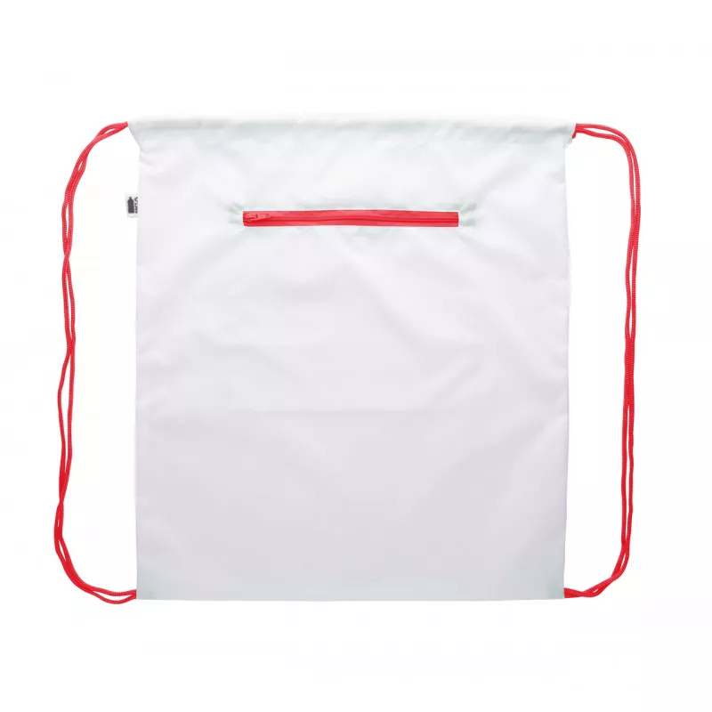 CreaDraw Zip RPET personalizowany worek ze sznurkami - czerwony (AP718541-05)