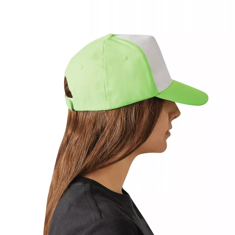 5 segmentowa czapka - biały, zielony (56-0701802)