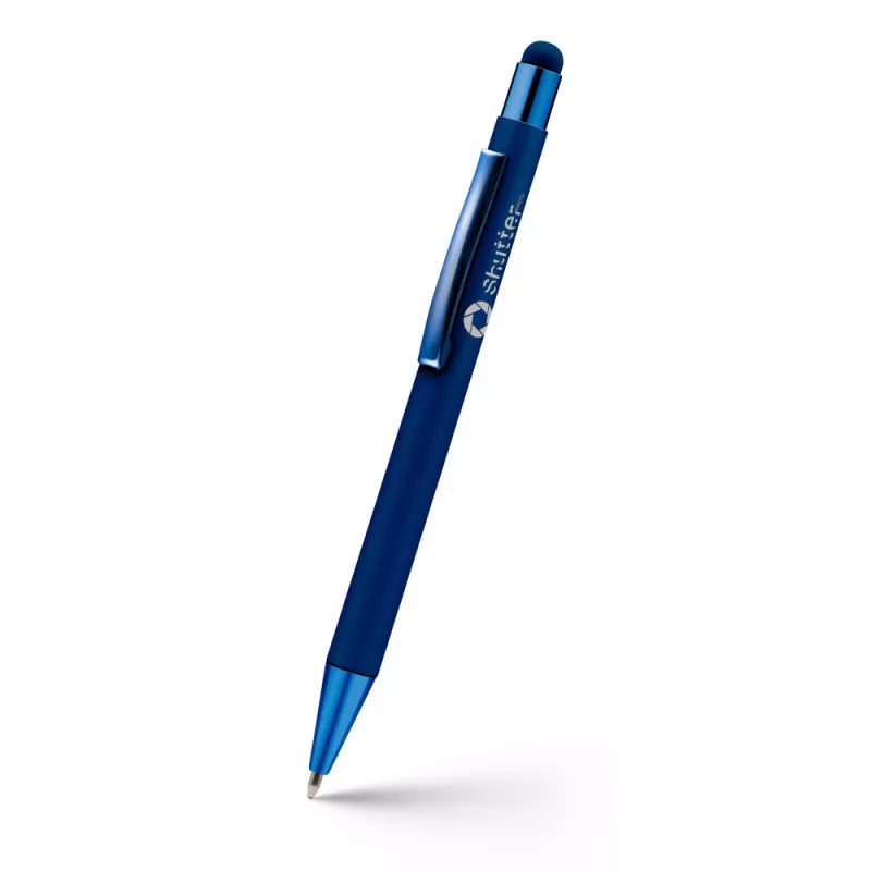 Długopis aluminiowy z touch pen-em | Ida - granatowy (V1376-04)