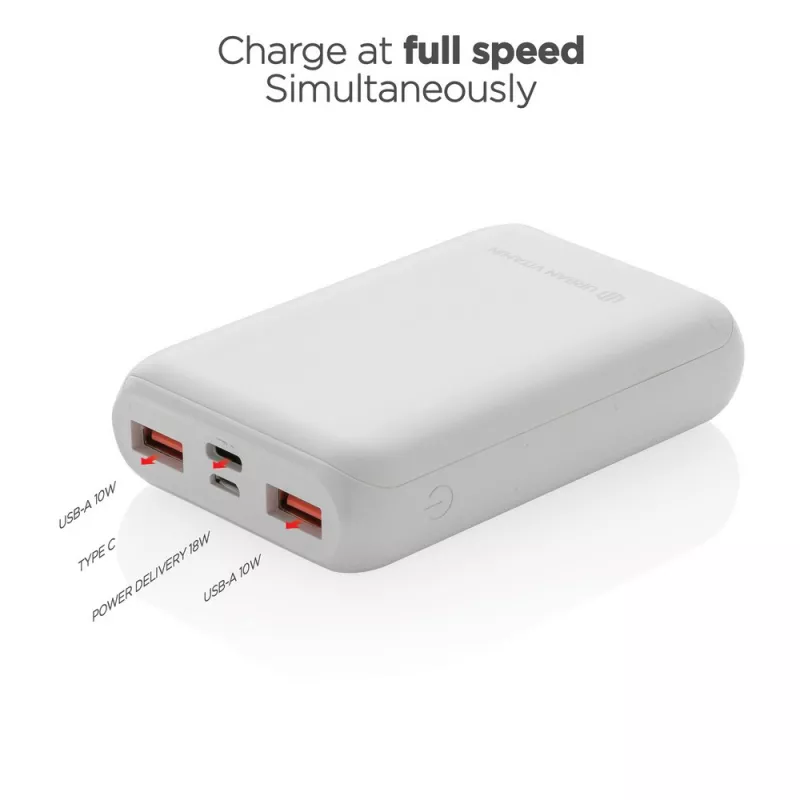 Szybki power bank 10000 mAh Urban Vitamin - biały (P322.703)