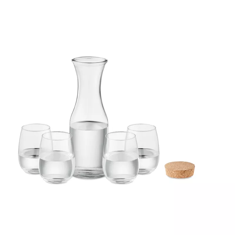 Zestaw karafka 1000 ml i 4 szklanki 420 ml PICCADILLY - Przezroczysty (MO6656-22)