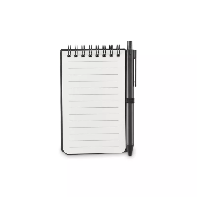 Notes wodoodporny z długopisem 50 kartek w linię KIT - Czarny (MO2889-03)