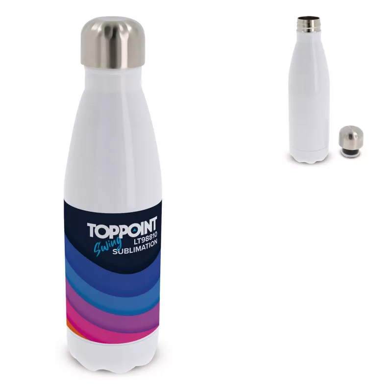 Butelka termiczna z nadrukiem full color Swing Subli 500ml - biało / srebrny (LT98810-N0105)