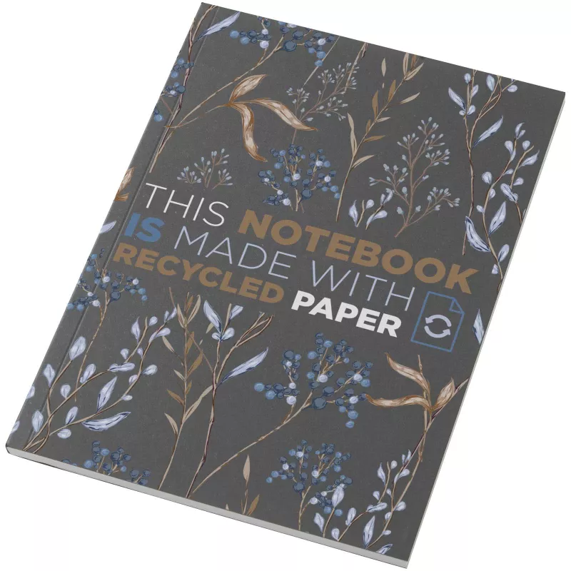 Notatnik A5 Novella Austen z miękką okładką z materiału z recyklingu, 50 kartek - Ciemnografitowy (21024990)