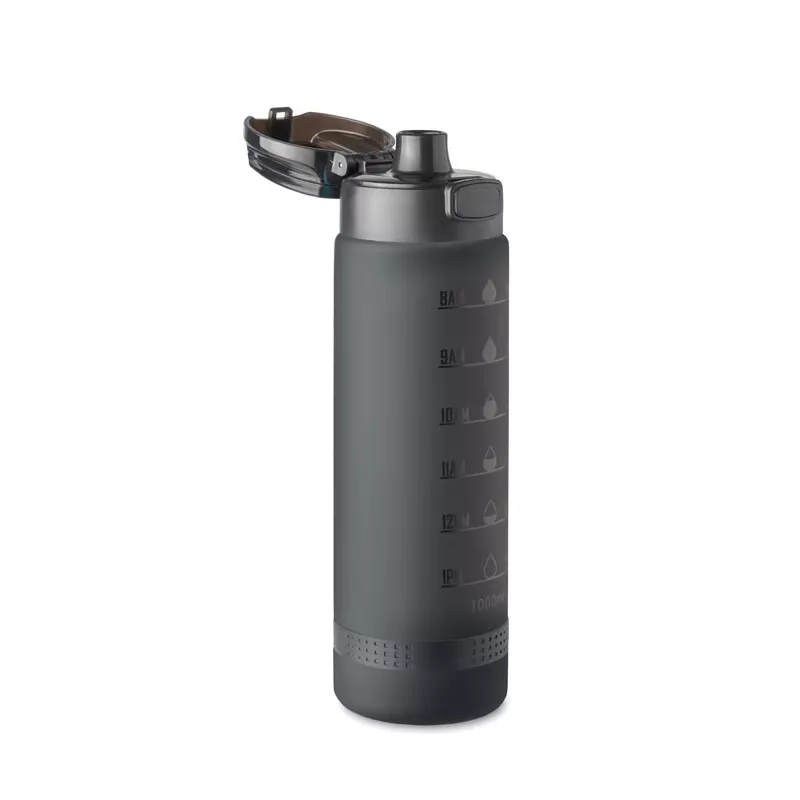 Butelka sportowa z RPET 1000 ml LEVEL - Czarny (MO2409-03)