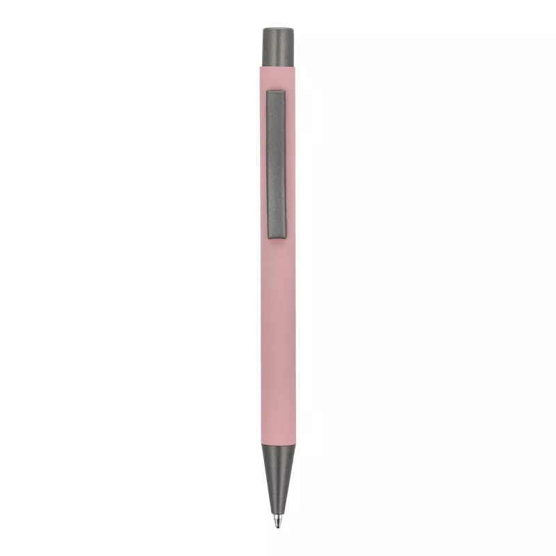 Aluminiowy długopis z eleganckim wykończeniem soft touch New York - pasteloworóżowy (LT87767-N0079)