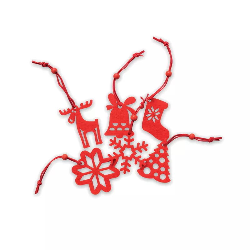 Zawieszki filcowe na choinkę 6 szt. ROUGE - Czerwony (CX1335-05)