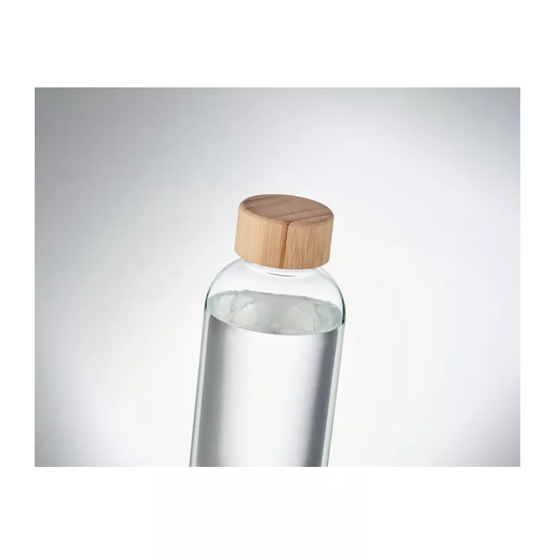 Butelka szklana 650 ml z bambusową pokrywką FRISIAN - Przezroczysty (MO6426-22)