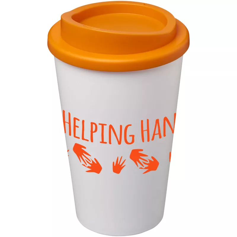 Kubek termiczny z serii Americano® o pojemności 350 ml - Biały-Pomarańczowy (21000112)