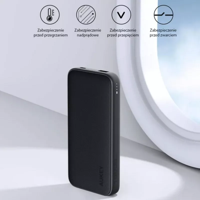 Power bank 10000 mAh Aukey - czarny (VAM13-03)