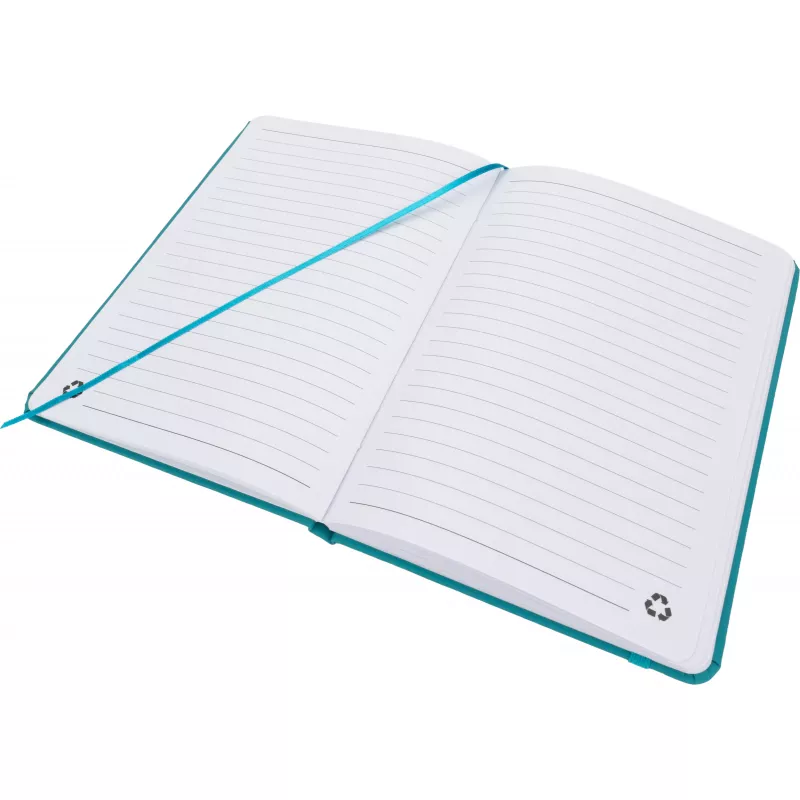 Notatnik A5 w linie z materiałów z recyklingu DOMINIK - turkusowy (2526114)