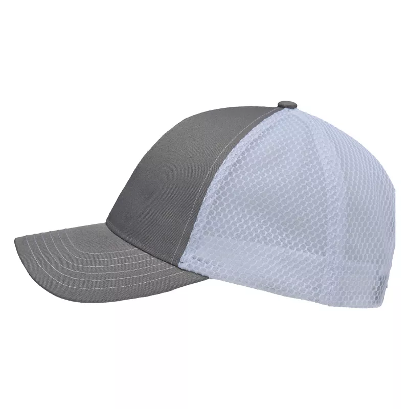 Czapka z daszkiem z poliestru poly twill 160 g/m² #3972 - Grafitowo-biały (HW-3972-CHARCOAL/WHITE)