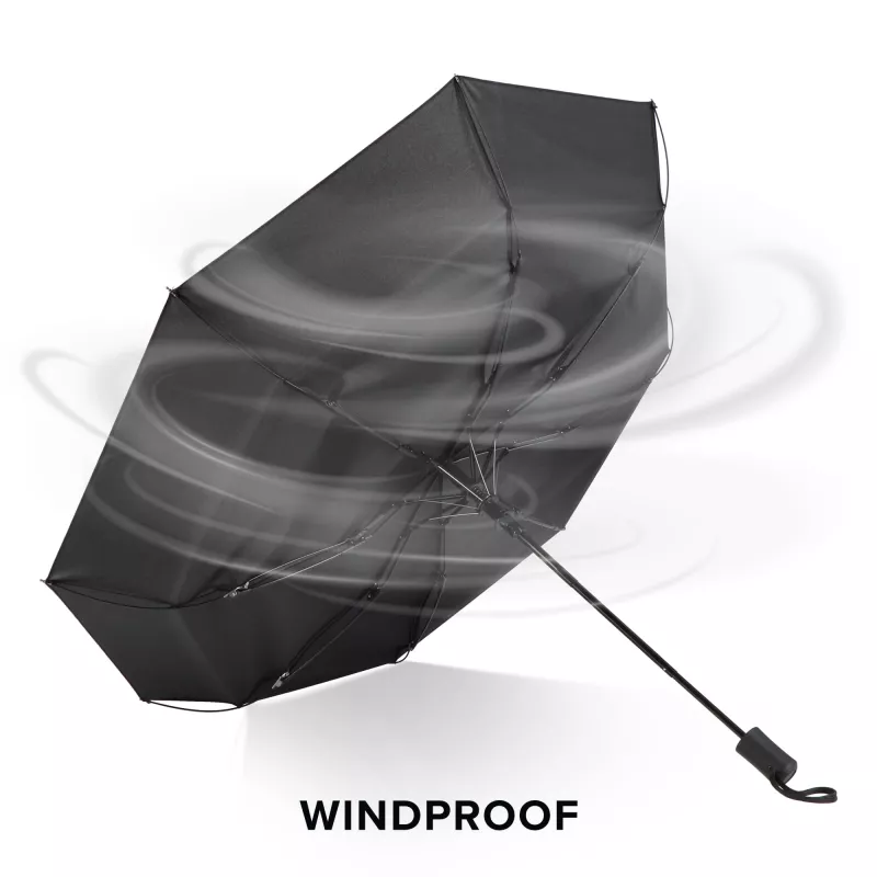 Daintree 190T Pongee 21.5" Składany parasol automatyczny, wiatroodporny - czarny (LT97116-N0002)