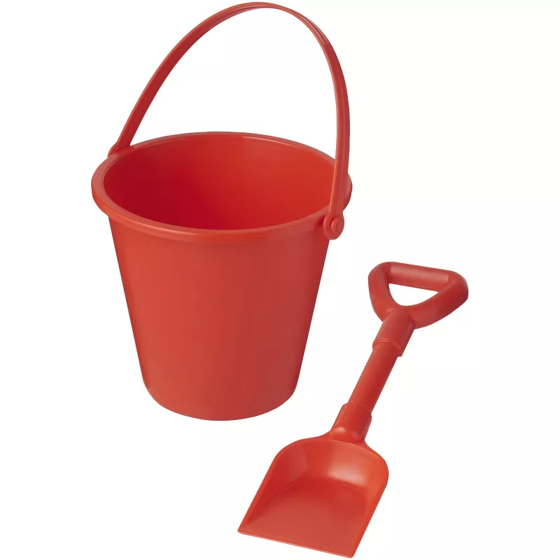 Wiaderko z łopatką Tides z plastiku z recyklingu - Czerwony (21024121)