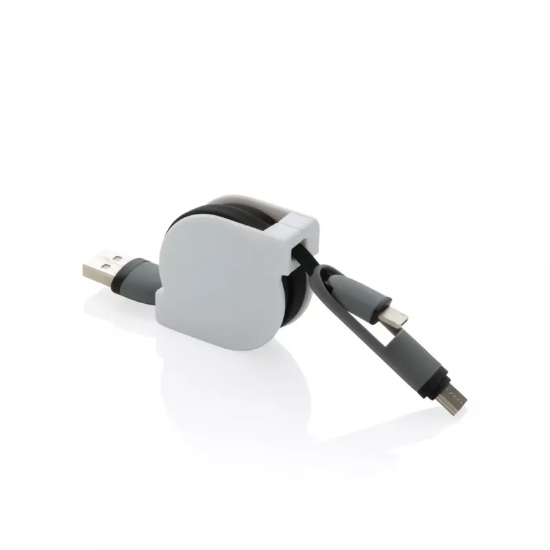 Zwijany kabel do ładowania i synchronizacji 3 w 1 - czarny (P302.221)