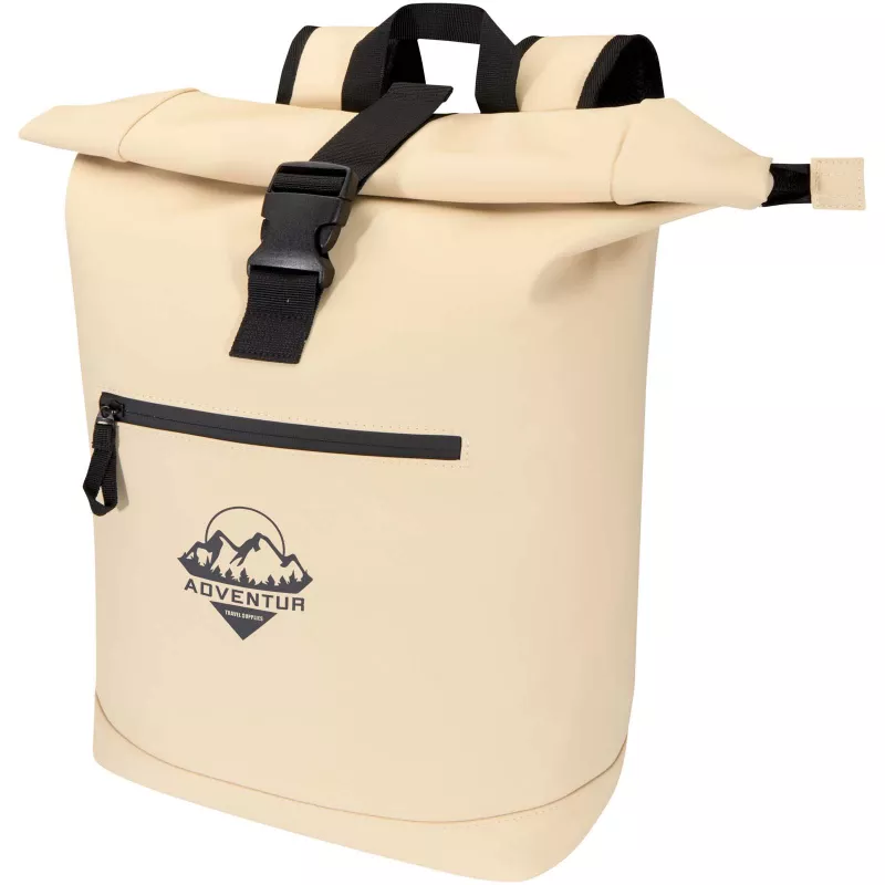 Resi Plus plecak na 15-calowego laptopa o pojemności 18 l z recyklingu, z certyfikatem GRS i zwijaną górną częścią - Oatmeal (13009307)