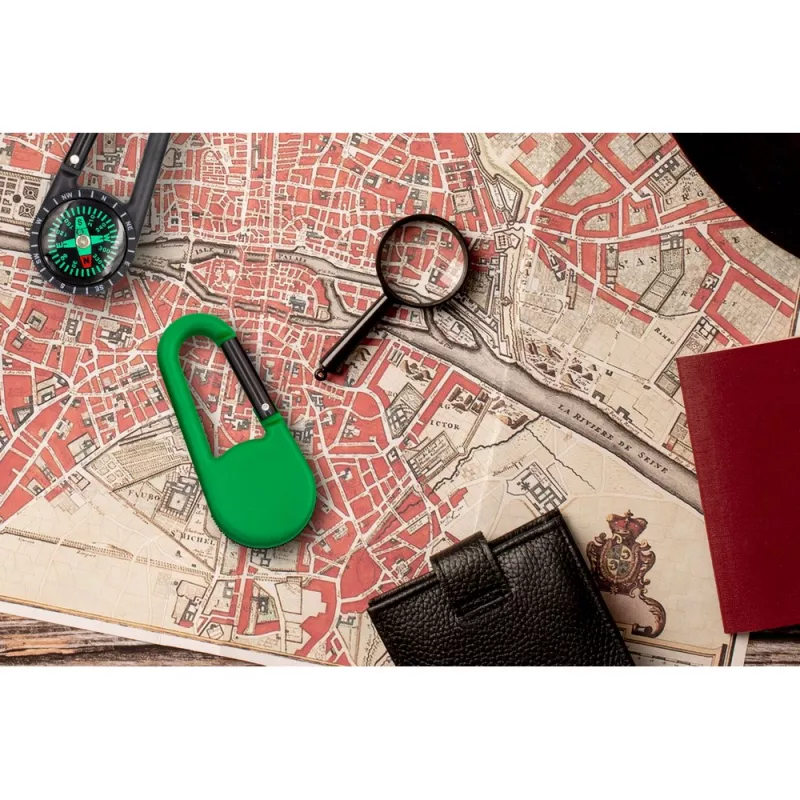 Kompas z karabińczykiem - zielony (V8682-06)