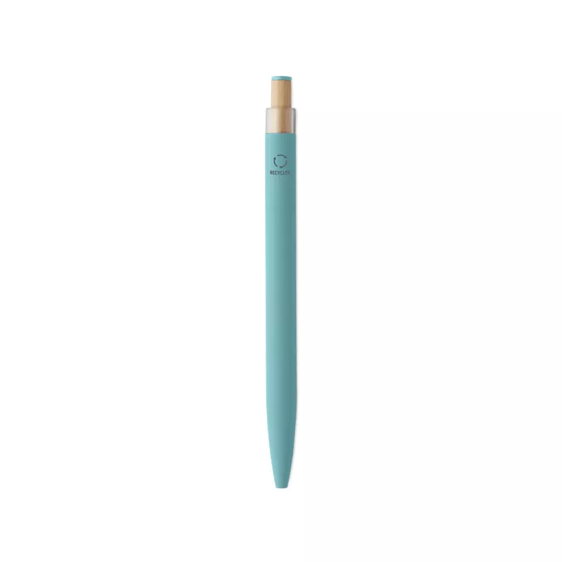 Długopis z bambusowym przyciskiem BERGAMO ++ - Baby Blue (MO2653-66)