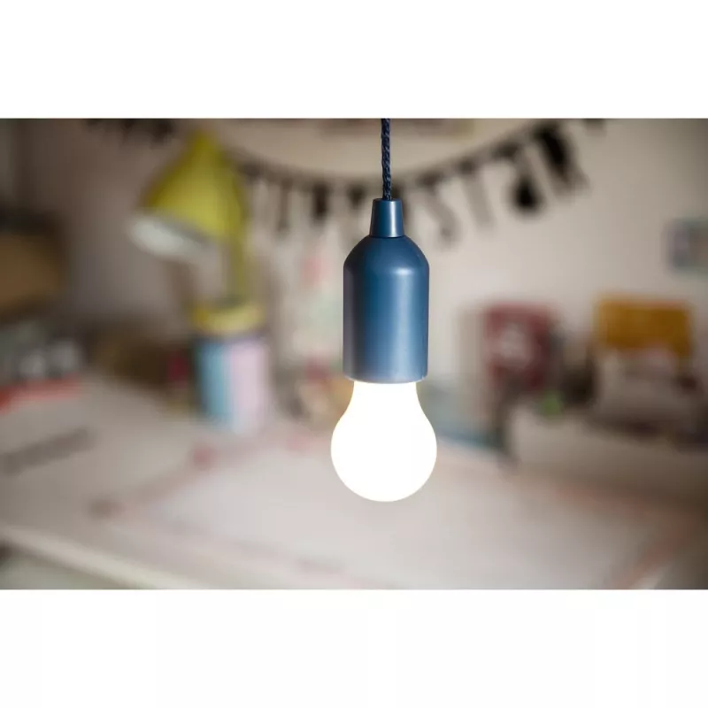 Wisząca lampka 1W LED "żarówka" - granatowy (V8728-04)