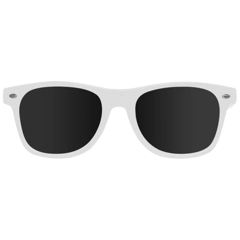 Białe okulary przeciwsłoneczne reklamowe z nadrukiem