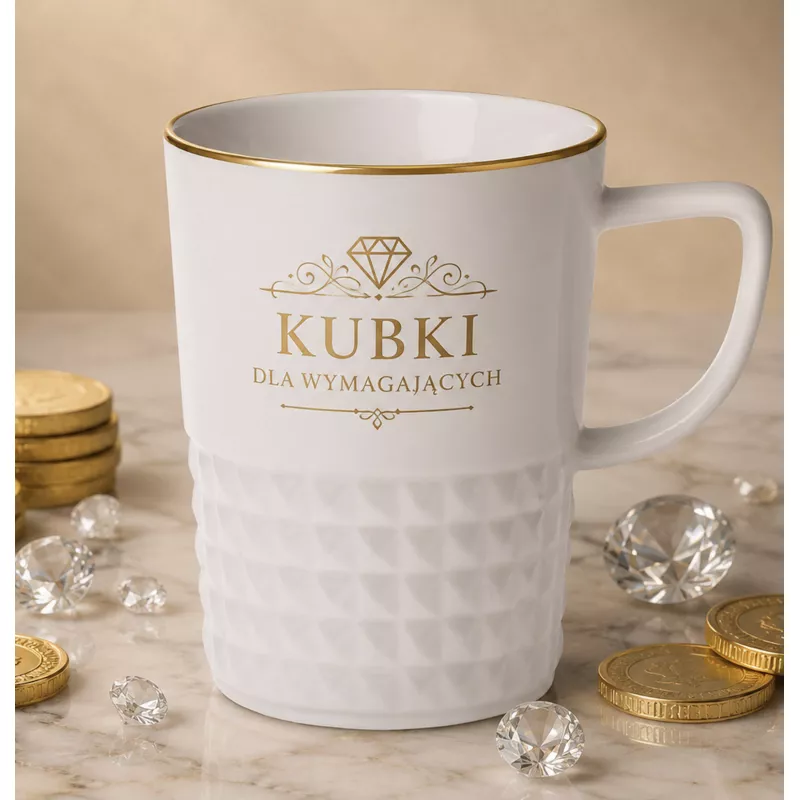 Kubek porcelanowy Diamond (350 ml) - biały (M/141-350ml-BIAŁY)