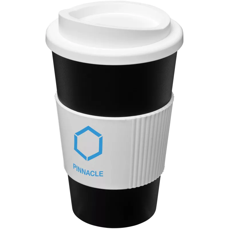 Kubek termiczny z serii Americano® o pojemności 350 ml z uchwytem - Biały-Czarny (21000201)